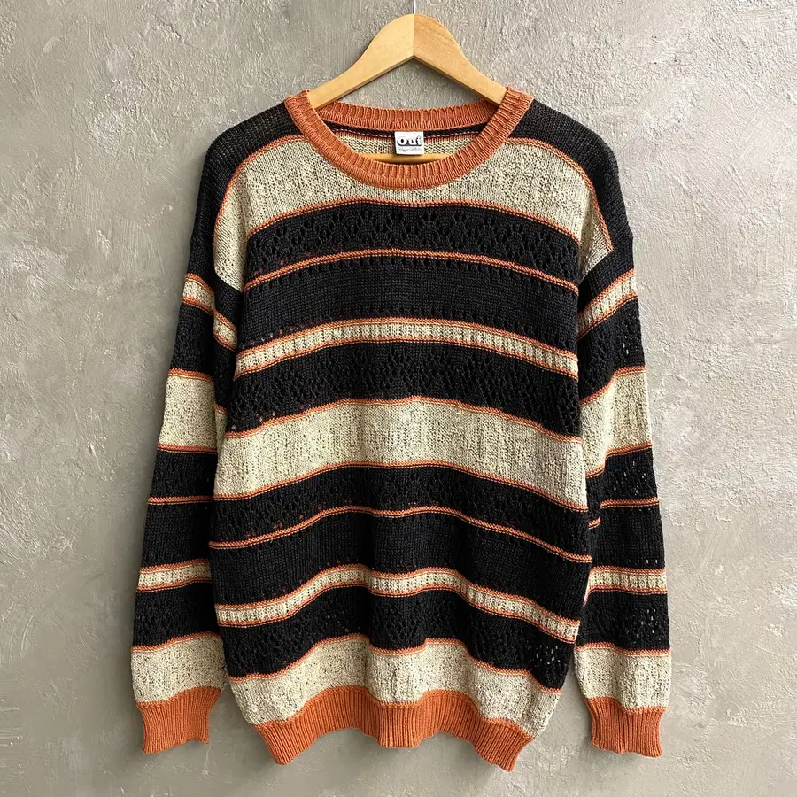 [L] 90s Oui 디자이너 컬렉션 이태리 메이드 펀칭 니트