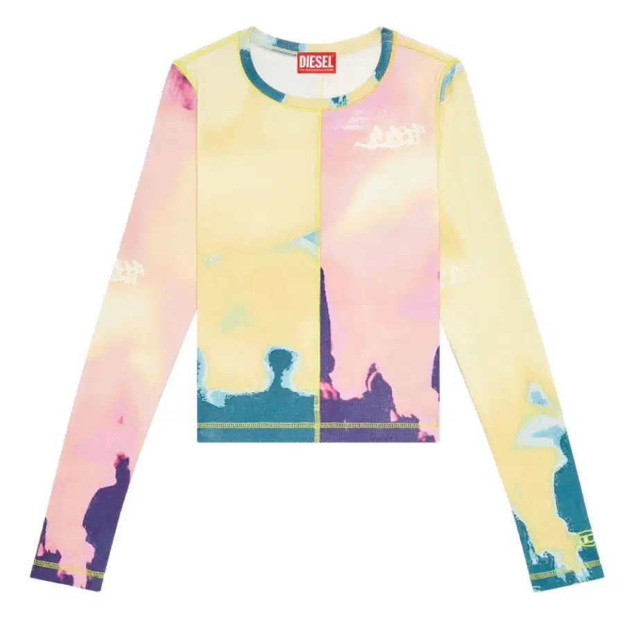 디젤 탑 diesel Panelled Top With Multicoloured Print