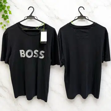 [택 포함 미사용 새상품] BOSS 휴고보스 T셔츠 로고 블랙 M사이즈