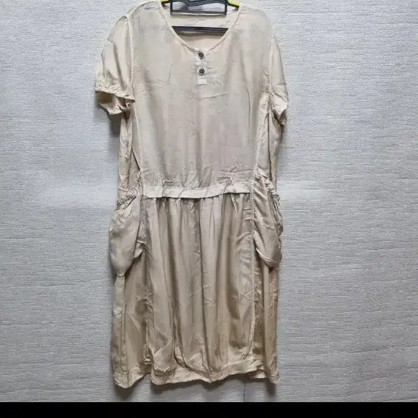 v107 인견 반팔 롱 원피스