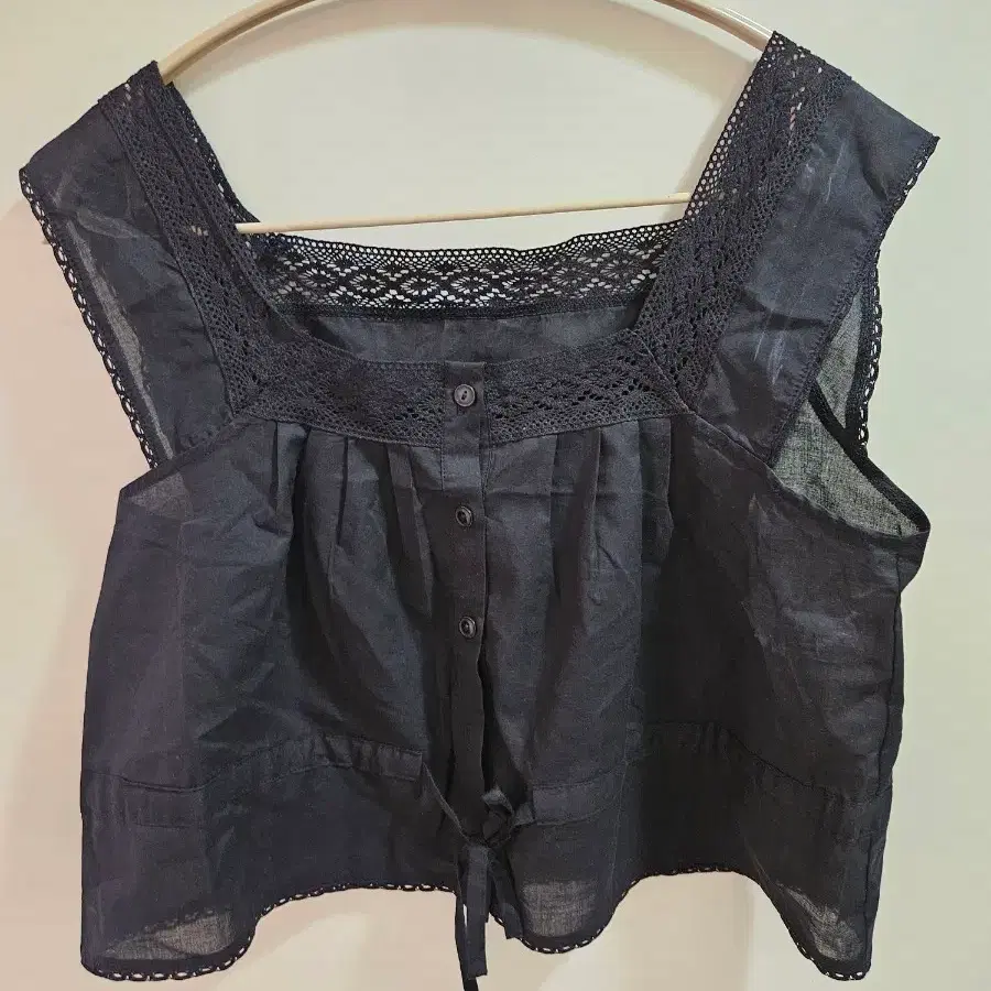 누아르테 플뢰르 레이스 블라우스 블랙 새상품