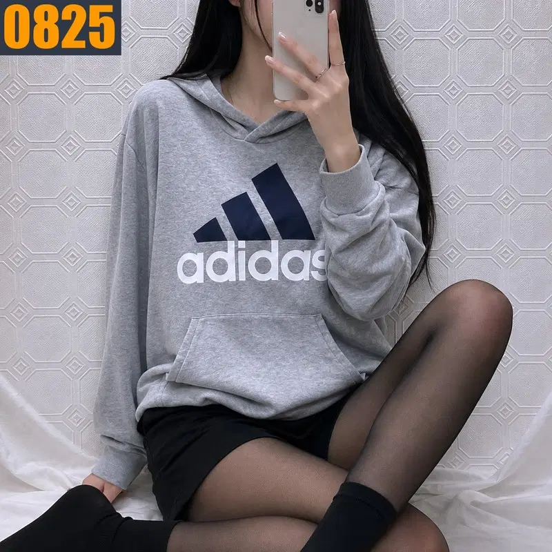 105 ADIDAS 아디다스 빅로고 후드 티셔츠