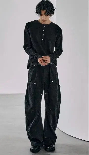 CONZ DUCK DOUBLE KNEE CURVED LEG PANTS