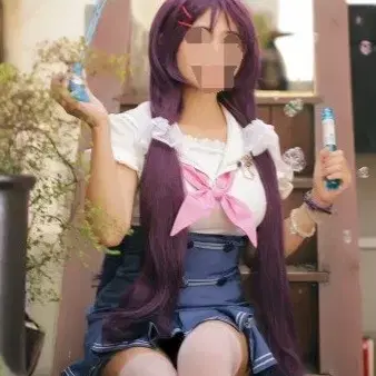진보라 긴생머리 가발 러브라이브 노조미용 상태안좋음