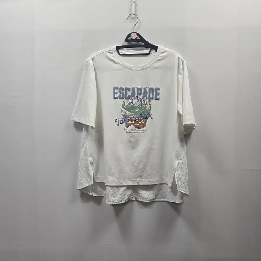 0479 [soup]ESCAPADE 레터링 레이어드 반팔 티셔츠 55