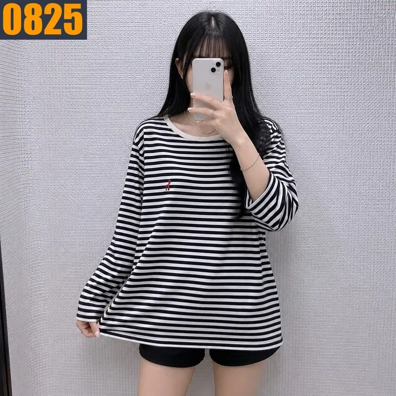 90 HAZZYS 헤지스 스트라이프 긴팔 티셔츠