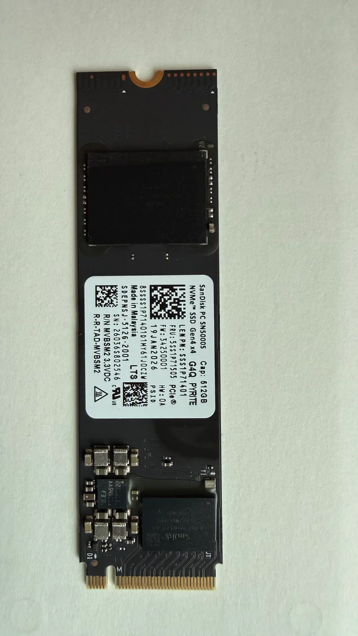 샌디스크 NVMe Gen4 2280 512GB SSD 벌크 미사용 적출
