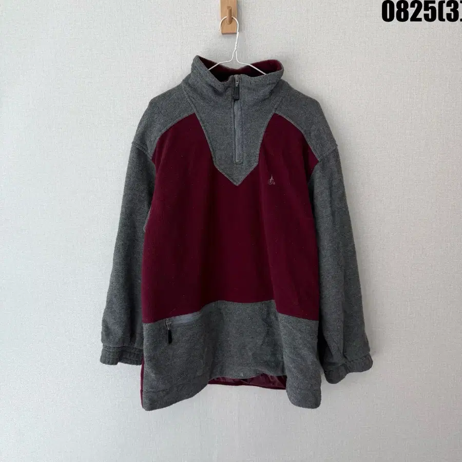 Bean Pole 아노락 멜란지 그레이 버건디 90