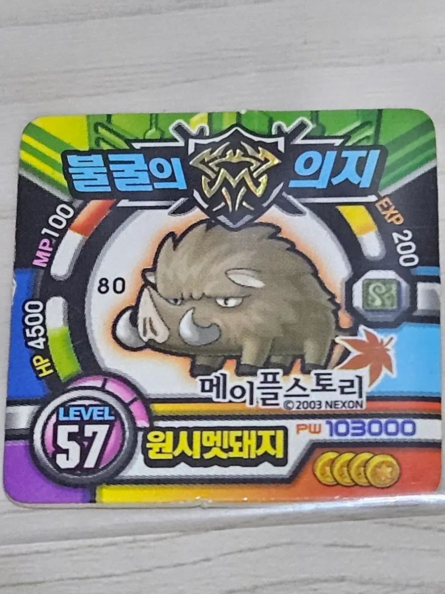 [고전] 메이플스토리 소형딱지 원시멧돼지