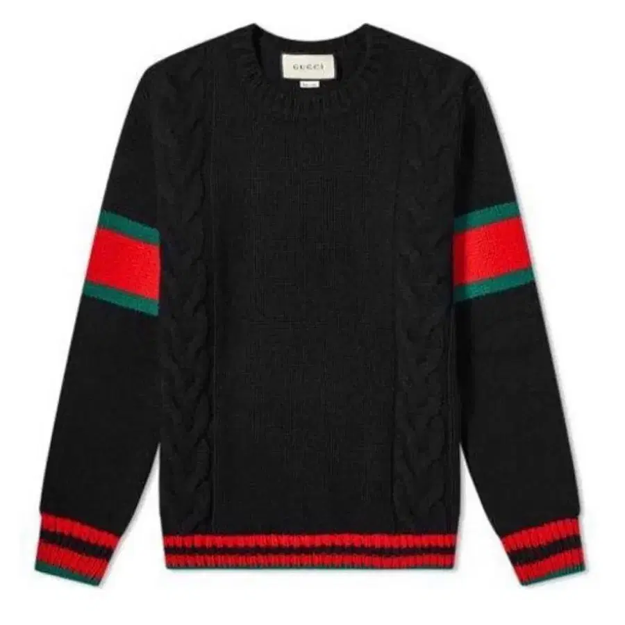 구찌 GUCCI 웹 스트라이프 케이블 울 니트 XL