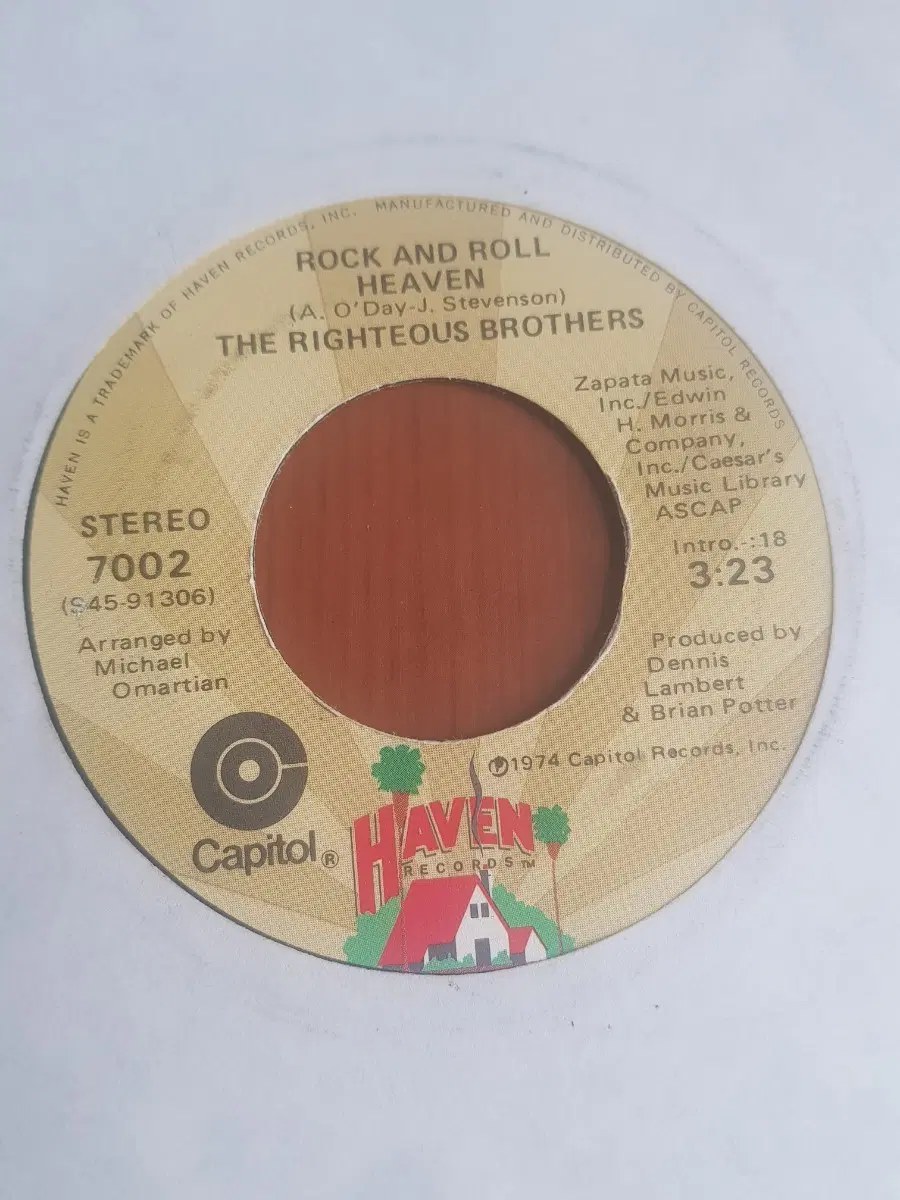 Righteous Brothers Rock And Roll Heaven / I Just Wanna Be Me 미국반 7인치싱글 바이닐vinyl 도넛판 올드팝엘피