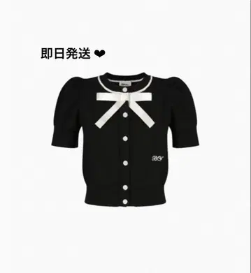 Bibiy. LILY RIBBON CARDIGAN 블랙