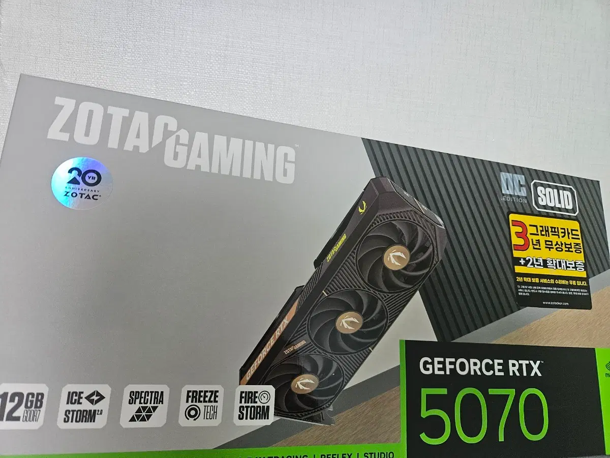 조택 RTX 5070 SOLID OC 12GB 미개봉(팔림)