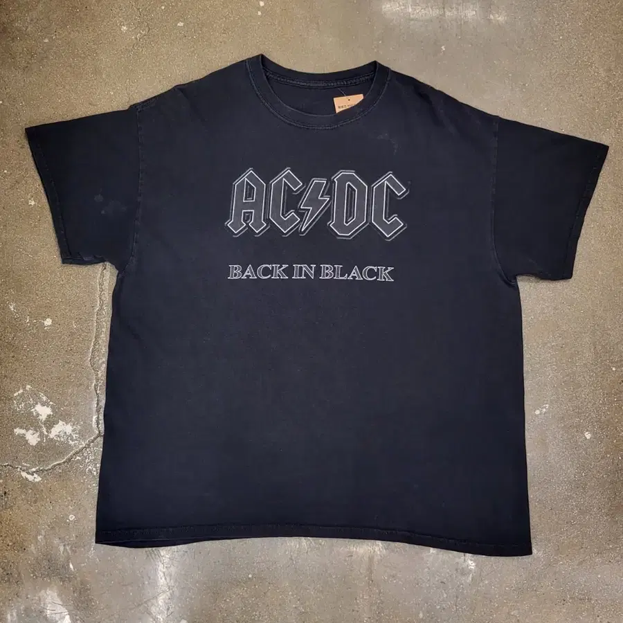 미국빈티지 AC/DC 백인블랙 프린팅 밴드 반팔티