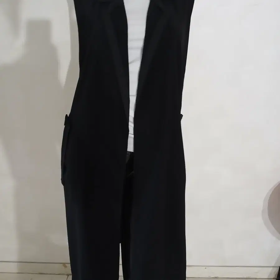 오브제 롱 베스트 자켓