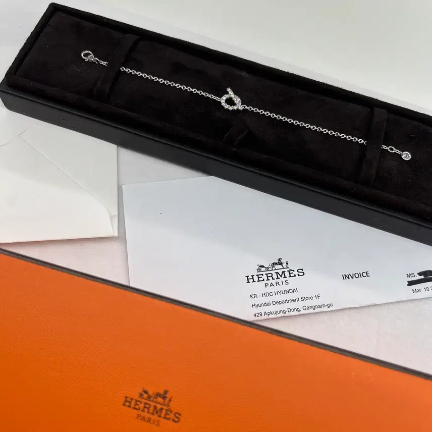 에르메스 정품 피네스 화이트골드 다이아 팔찌 사진 1