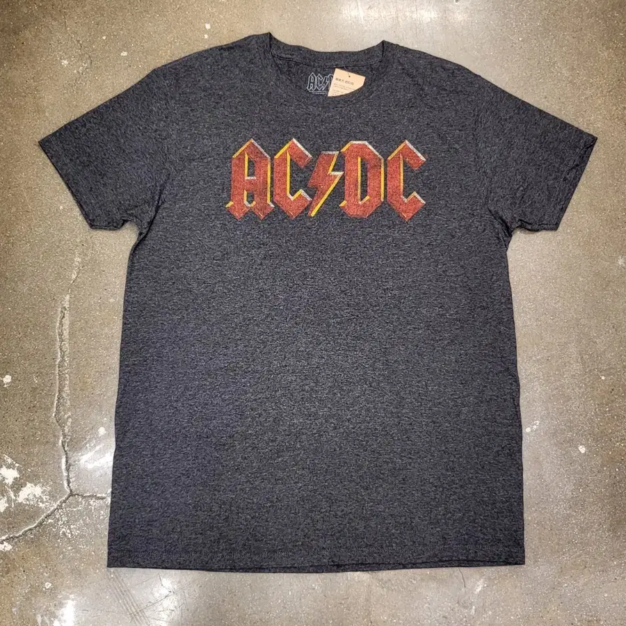 미국빈티지 AC/DC 로고 밴드 반팔 티셔츠 차콜