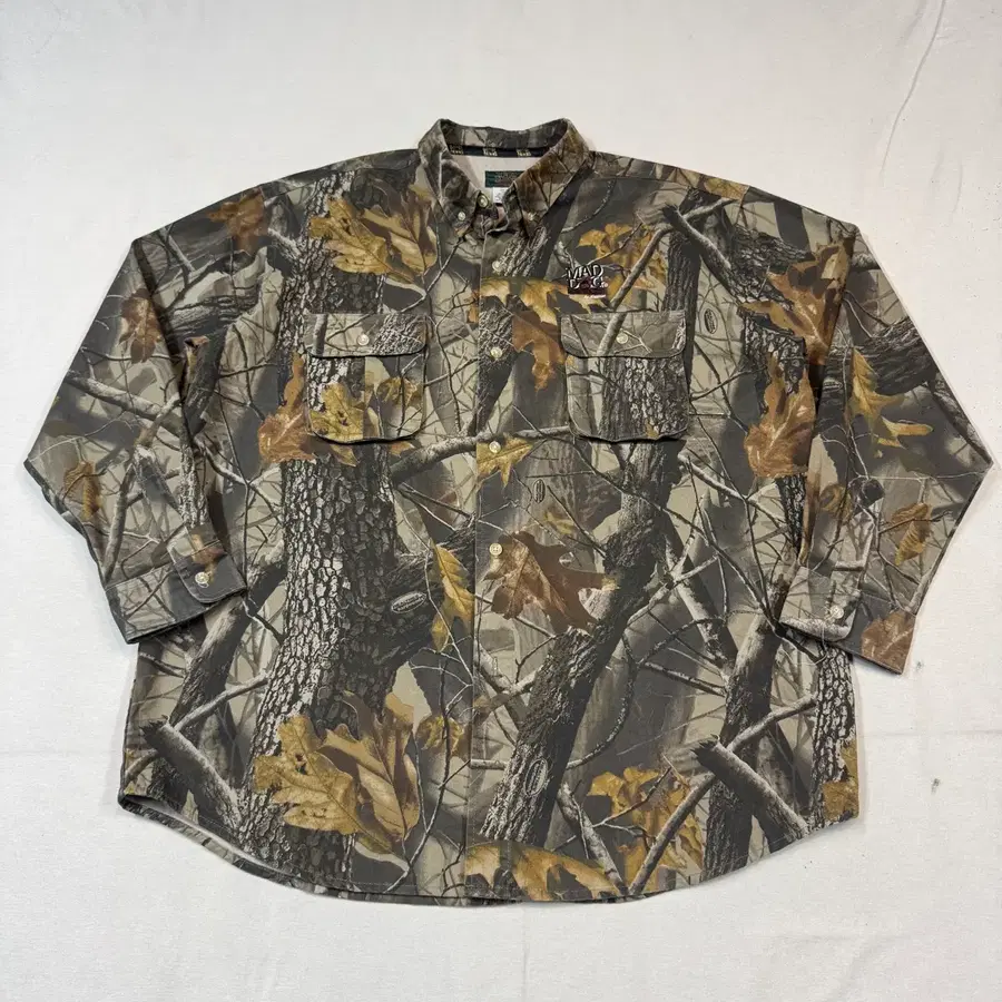XL) Mad Dog Gear 리얼트리 카모 버튼다운 셔츠