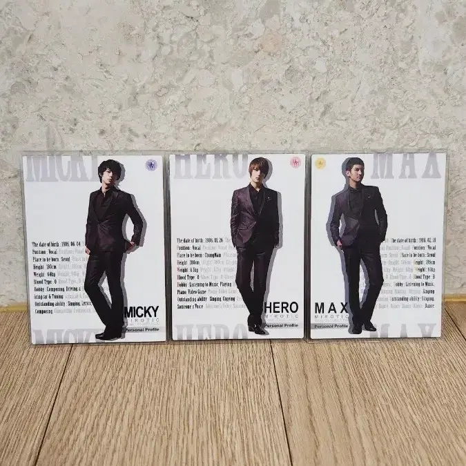 [공식/상태최상] 동방신기 미로틱 스타컬렉션 투명 프로필 카드 3장 세트