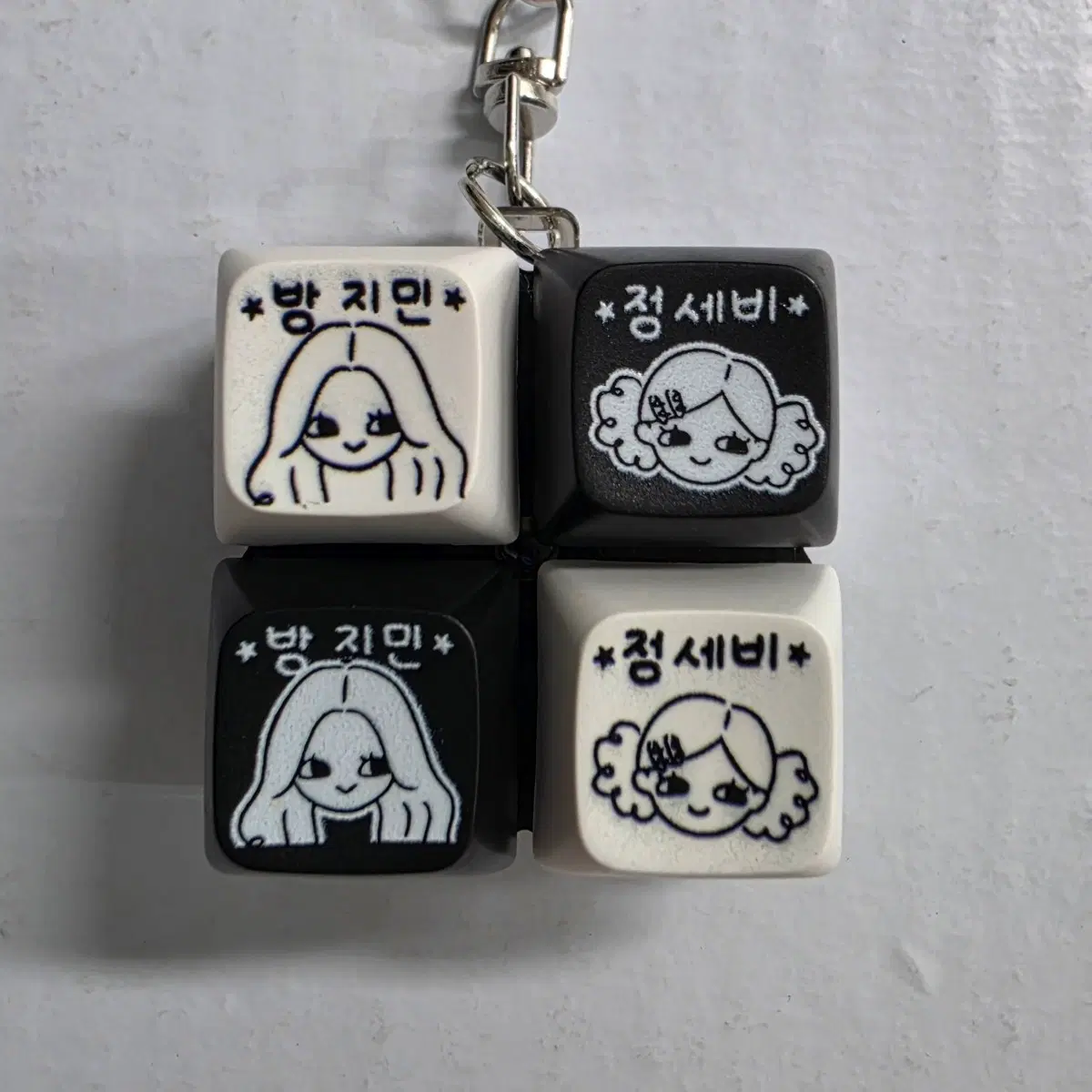 이즈나 방지민 정세비 자두즈 팝업 키캡 4구 키링