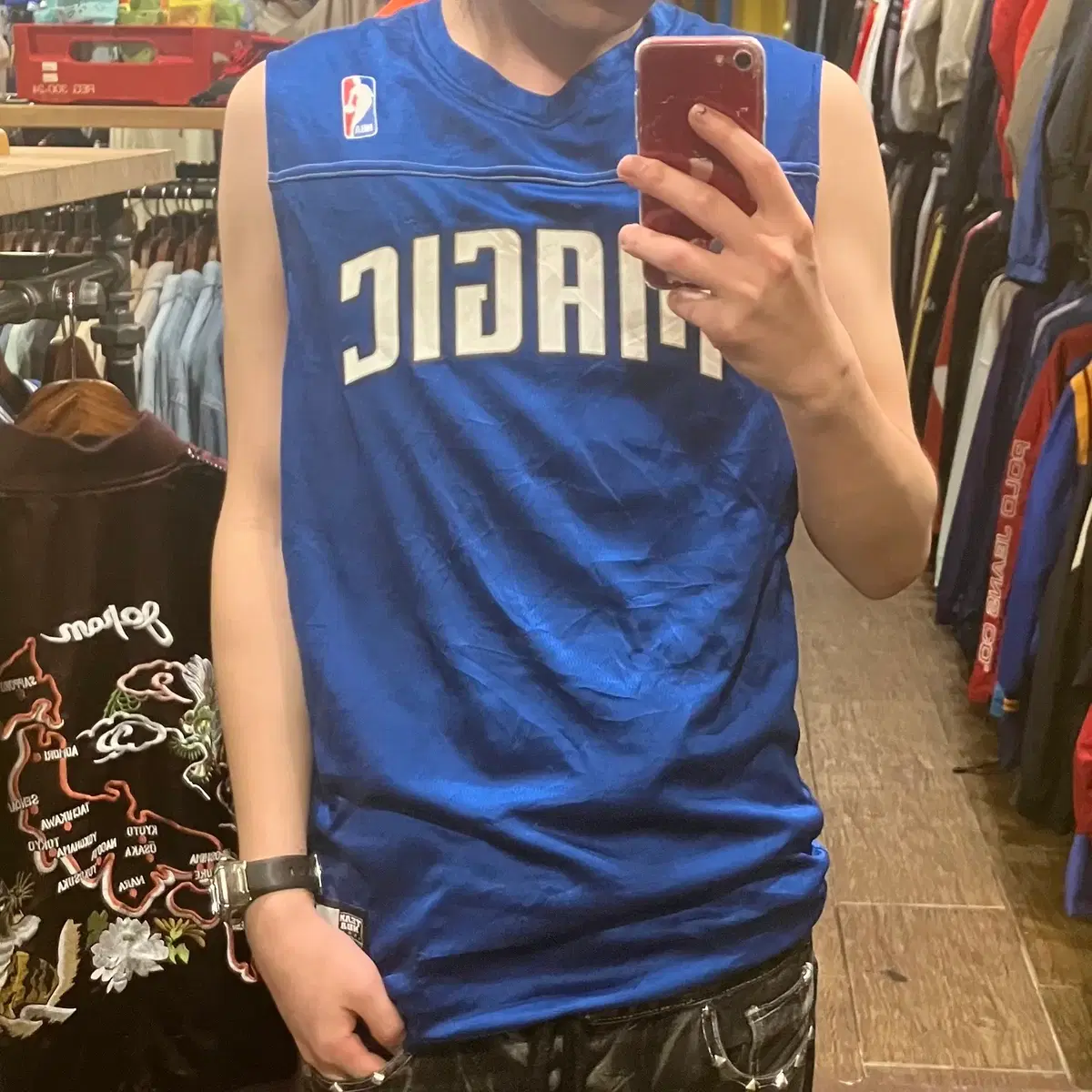 [HI] 빈티지 NBA 스포츠 저지 블루&화이트