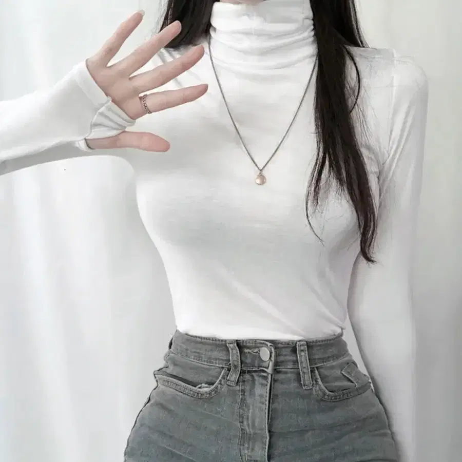 목폴라 워머 티셔츠 기본티