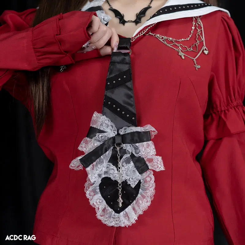 acdc rag 스웨잉 하트 넥타이 블랙