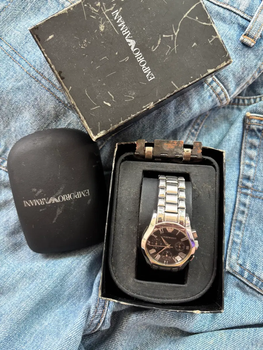 vintage emporio armani metal watch