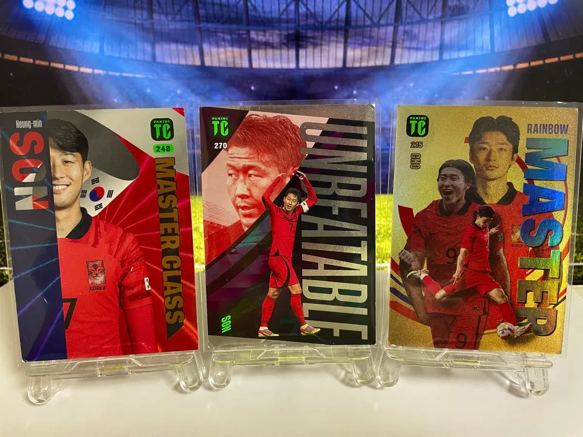 손흥민 조규성 3종 골드 레어카드 파니니 축구카드