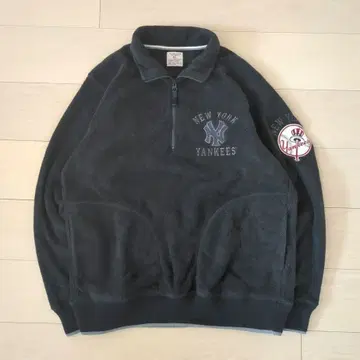 UNIQLO MLB 양키스 하프 지퍼 플리스 LL 블랙 00s Y2K