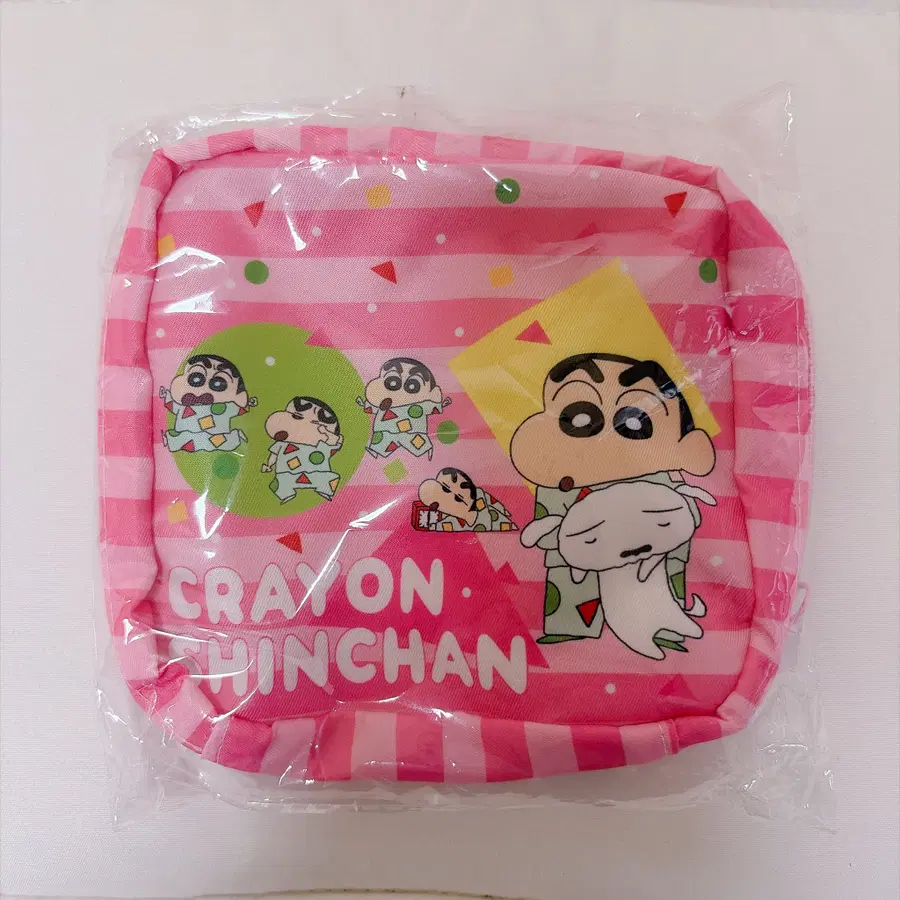 짱구 다용도 파우치 핑크 새상품 화장품 소품 수납 15cm