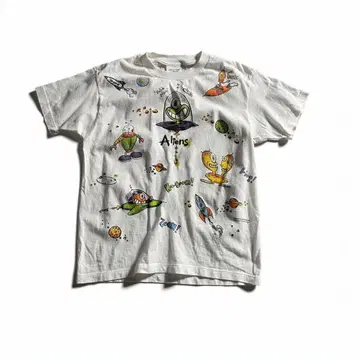 90s rel e vant products 올 패턴 티셔츠 에이리언 실측치수 M