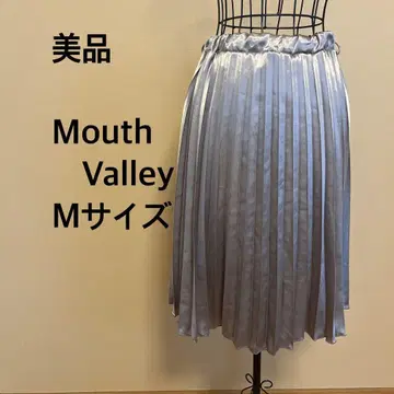 [ 새상품급 ] Mouth Valley/플리츠 스커트/베이지 골드/무지