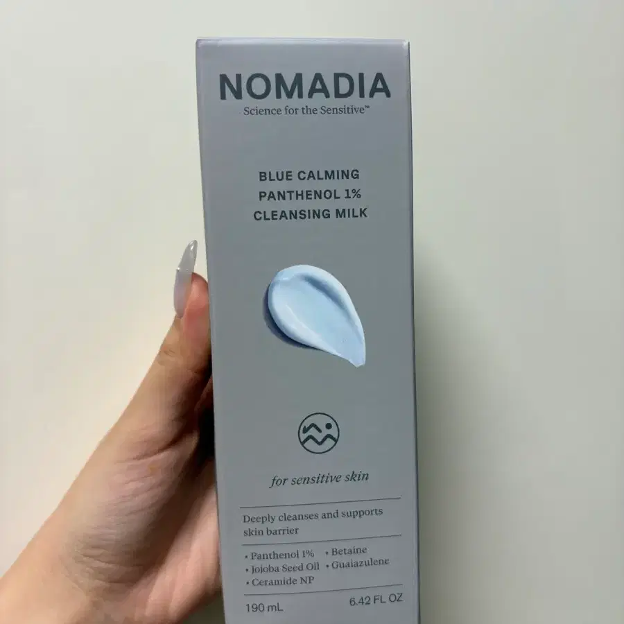 노마디아 블루 카밍 판테놀 1% 클렌징 밀크 190ml