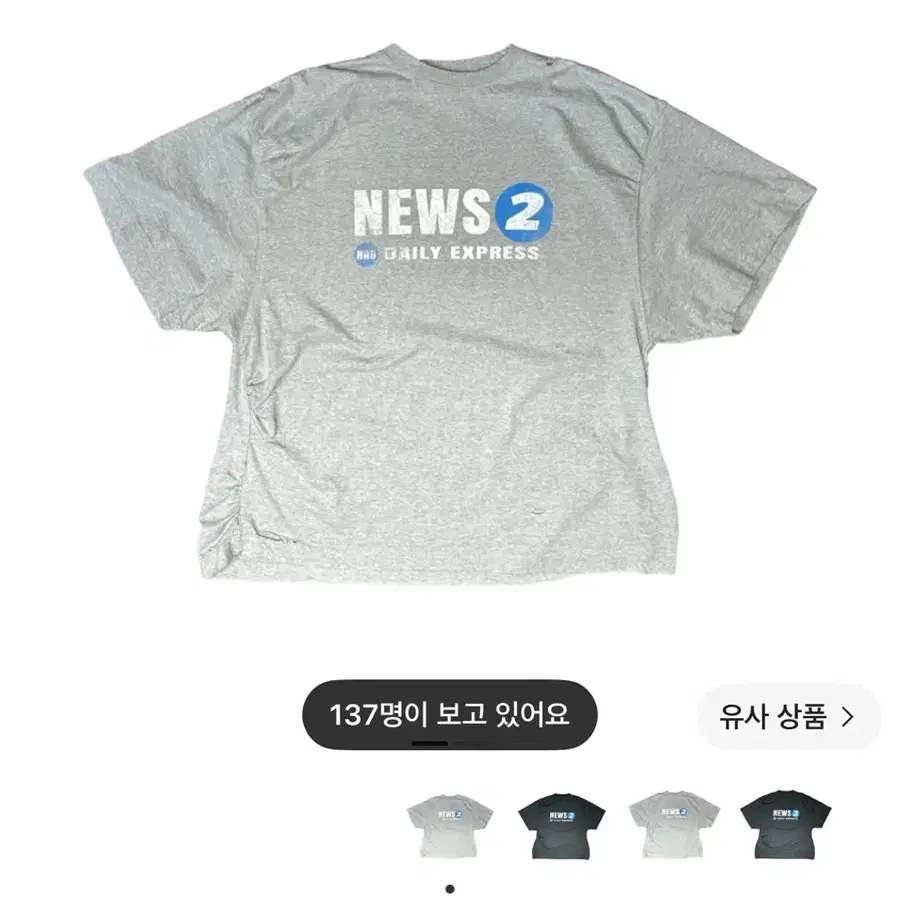 [2] 논노드 퍼커링 뉴스 티셔츠 그레이