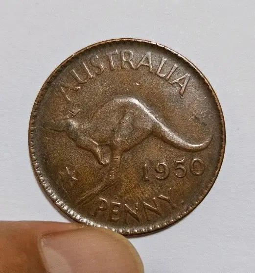 호주 1950년 1페니 조지 6세 동전(외국주화)74