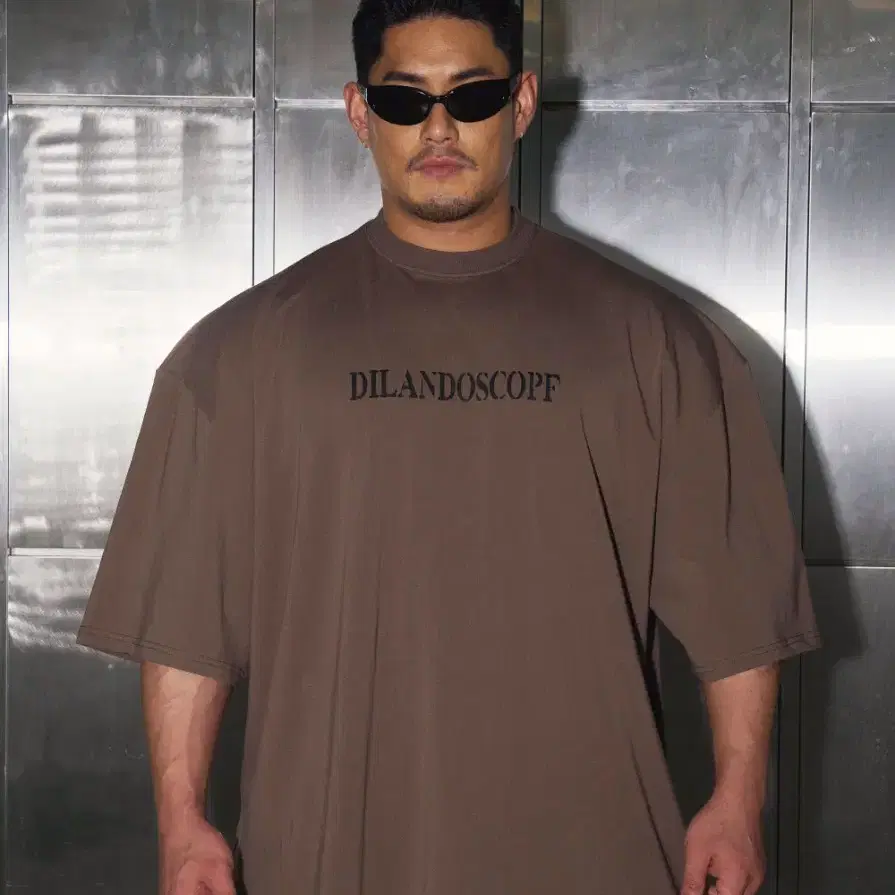 실측 3XL) 딜란 도스코프 D-dos 티셔츠 브라운 라운드 반팔티 2