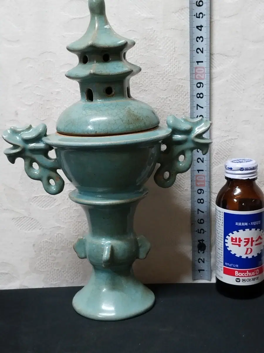 청대 여요 청자 탑문 향로