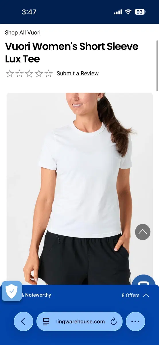 [xs]뷰오리 숏슬리브 vuori lux tee