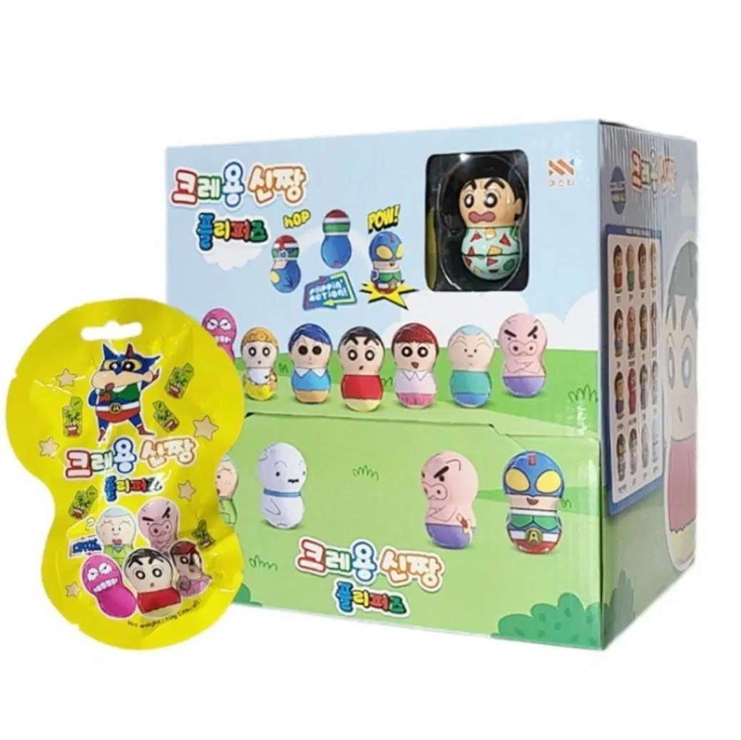 크레용 신짱 짱구 플리퍼즈 오뚝이 피규어 7종