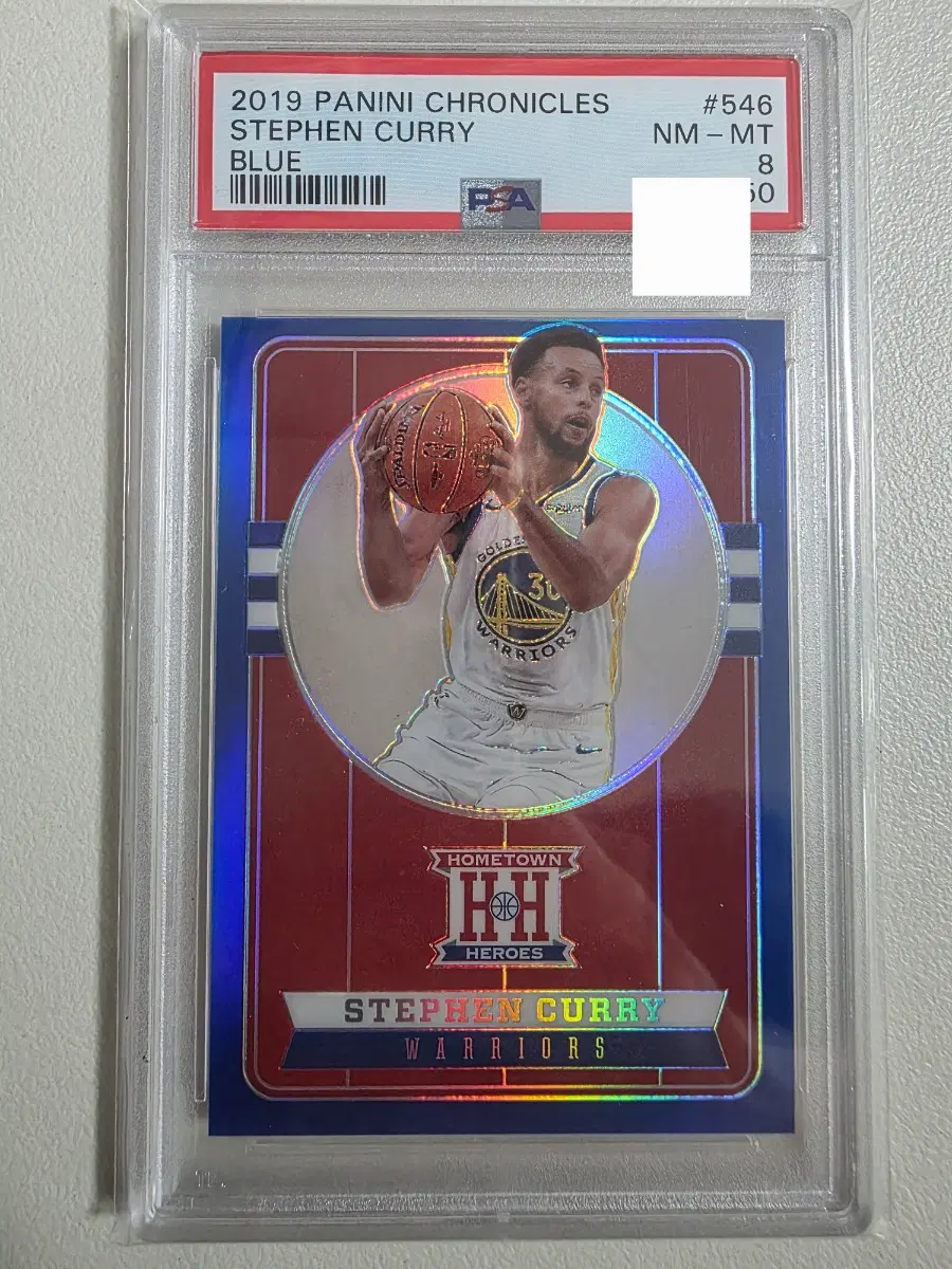 2019-20 nba 스테판 커리 파니니 블루 카드 psa 8