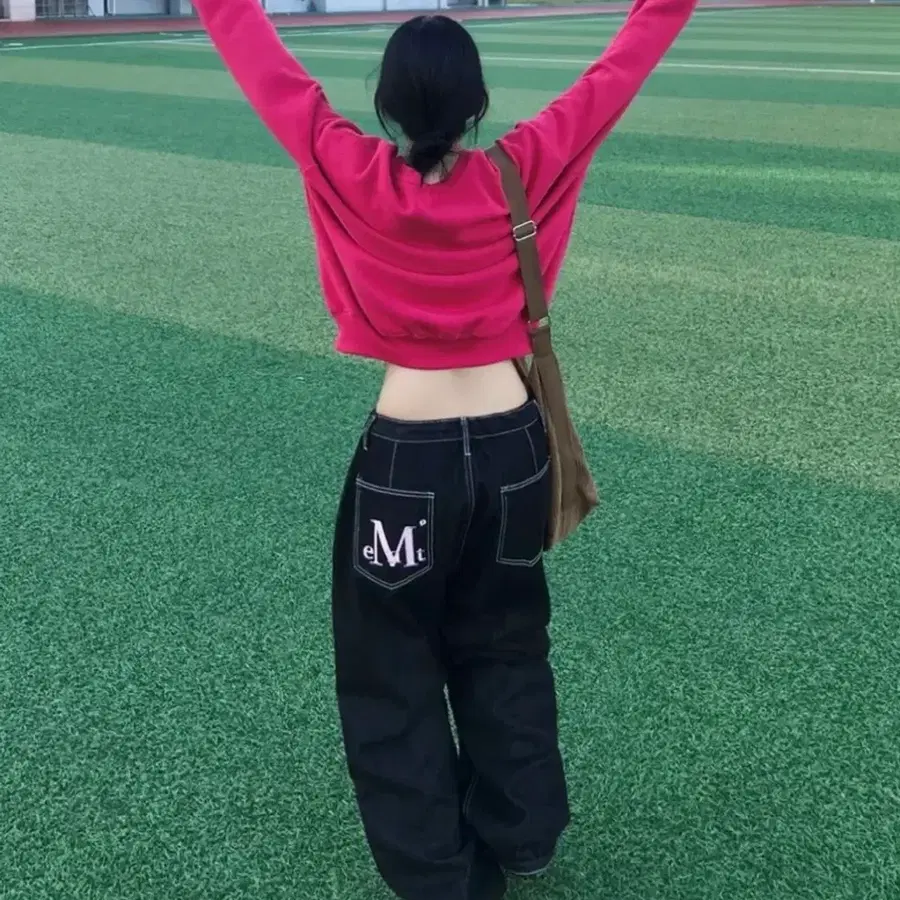 무센트 맥시 백 포켓 빅 로고 데님