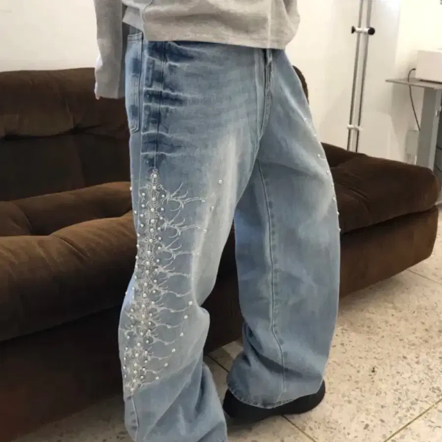 피어싱 데님팬츠 M