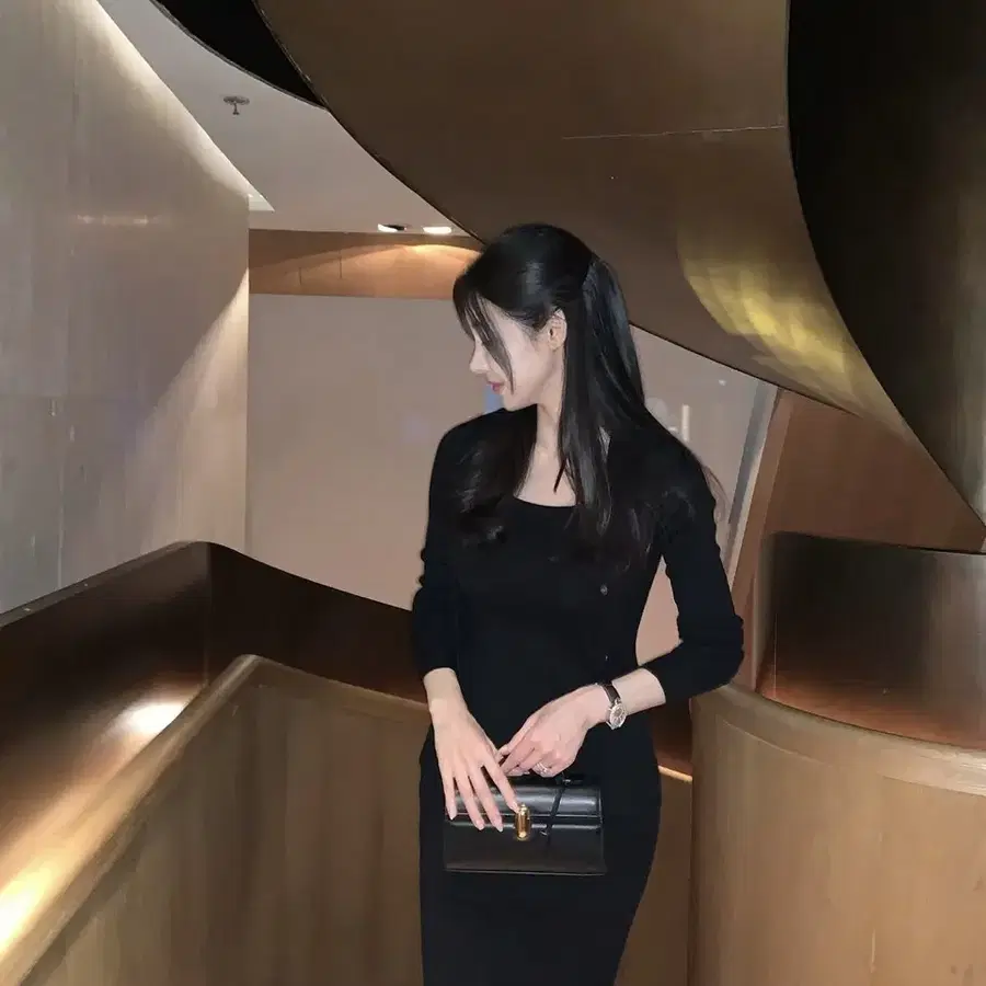 라플라 벨라 가디건 드레스 셋업 블랙