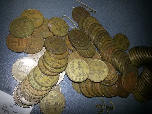 10원 동전 30개 1982년 중고