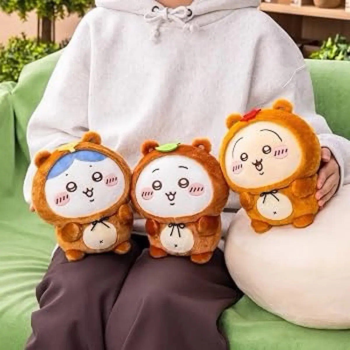 (3종 세트) 치이카와 타누카다 몬쿠지 B상 인형 치이카와 하치와레 우사기