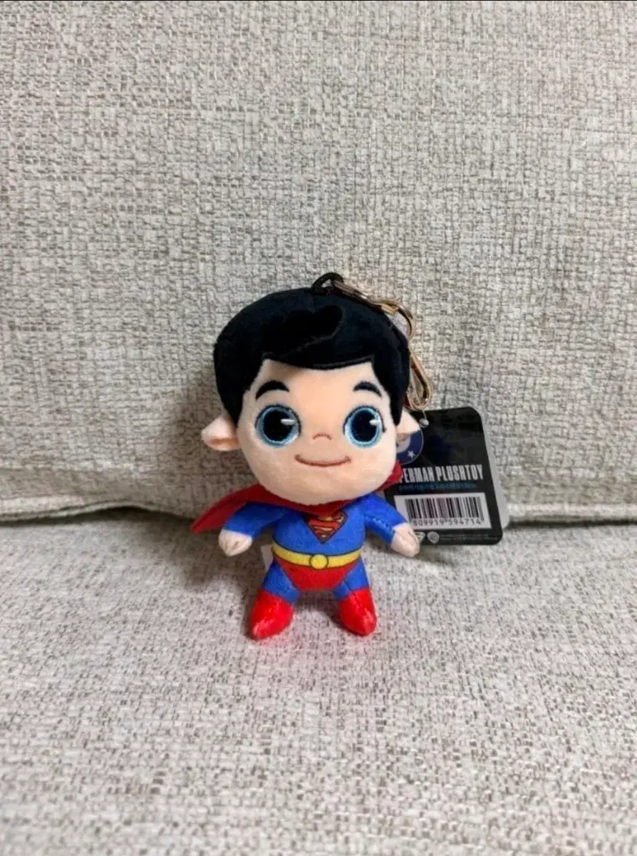 정품 슈퍼맨 기본 스탠딩 가방고리 10cm 키링인형