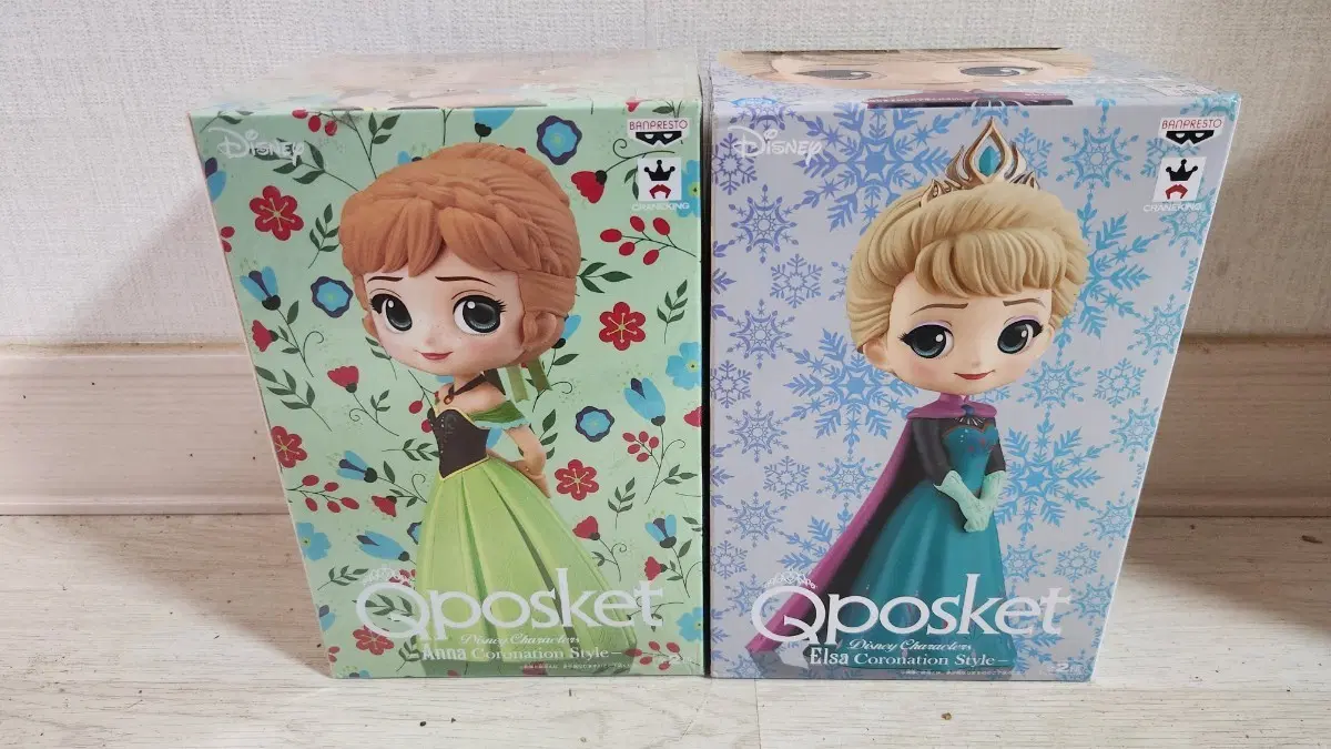 디즈니 Qposket 피규어 안나 엘사 세트