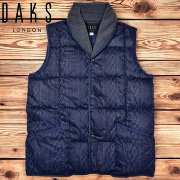 11M446 DAKS 올 패턴 숄카라 다운 베스트 아우터 L