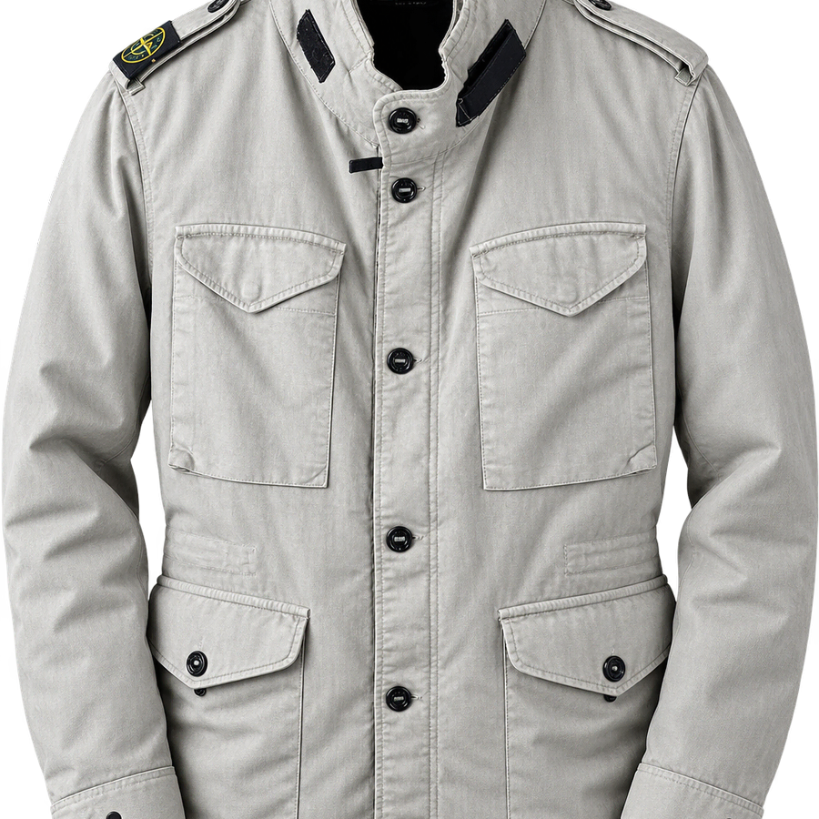 L ) 09FW 스톤아일랜드 견장 와펜 누빔 린넨 필드자켓